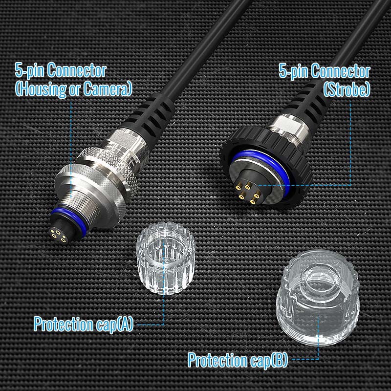 Seafros OF-1 Sync Cord type 5-Pin bulkhead for underwater housings